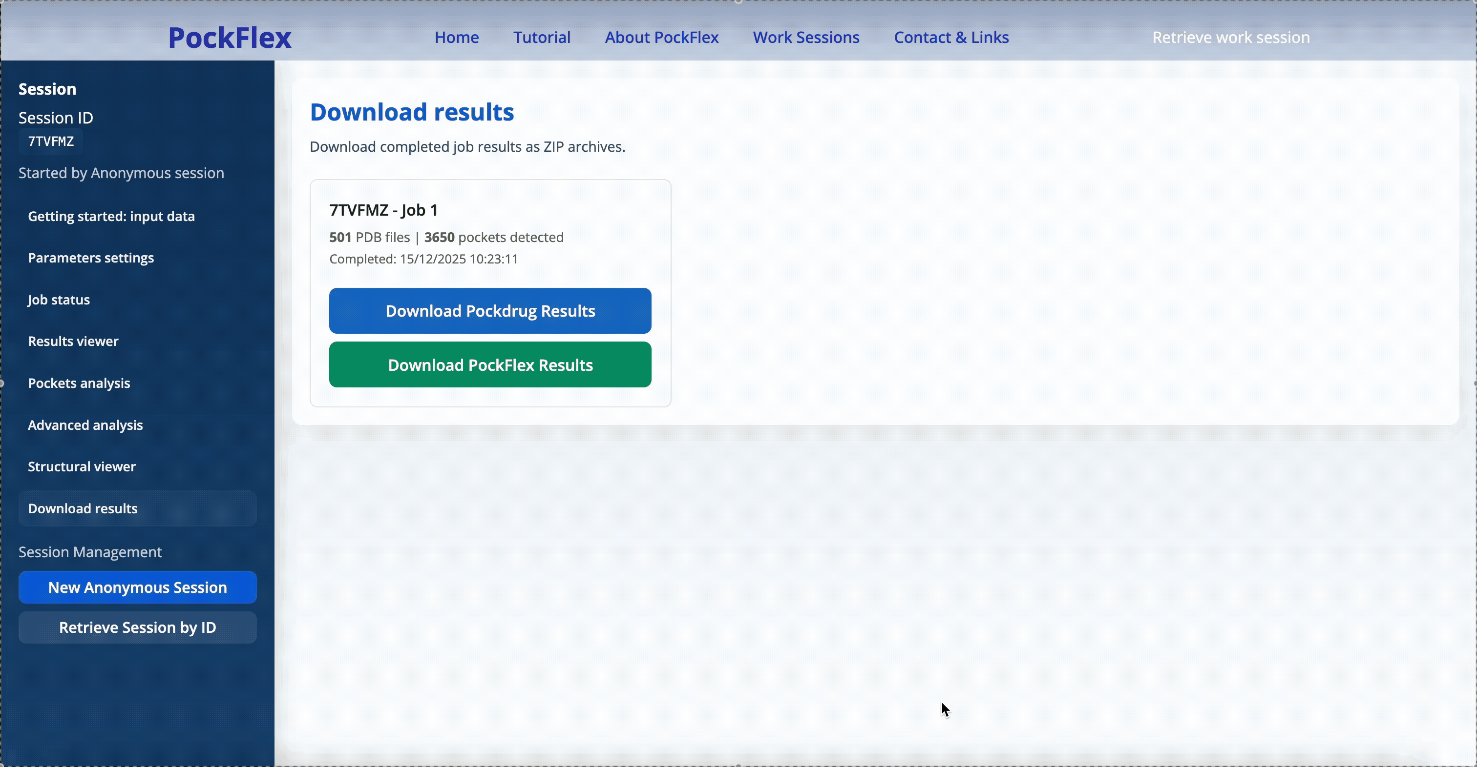 Download results demo