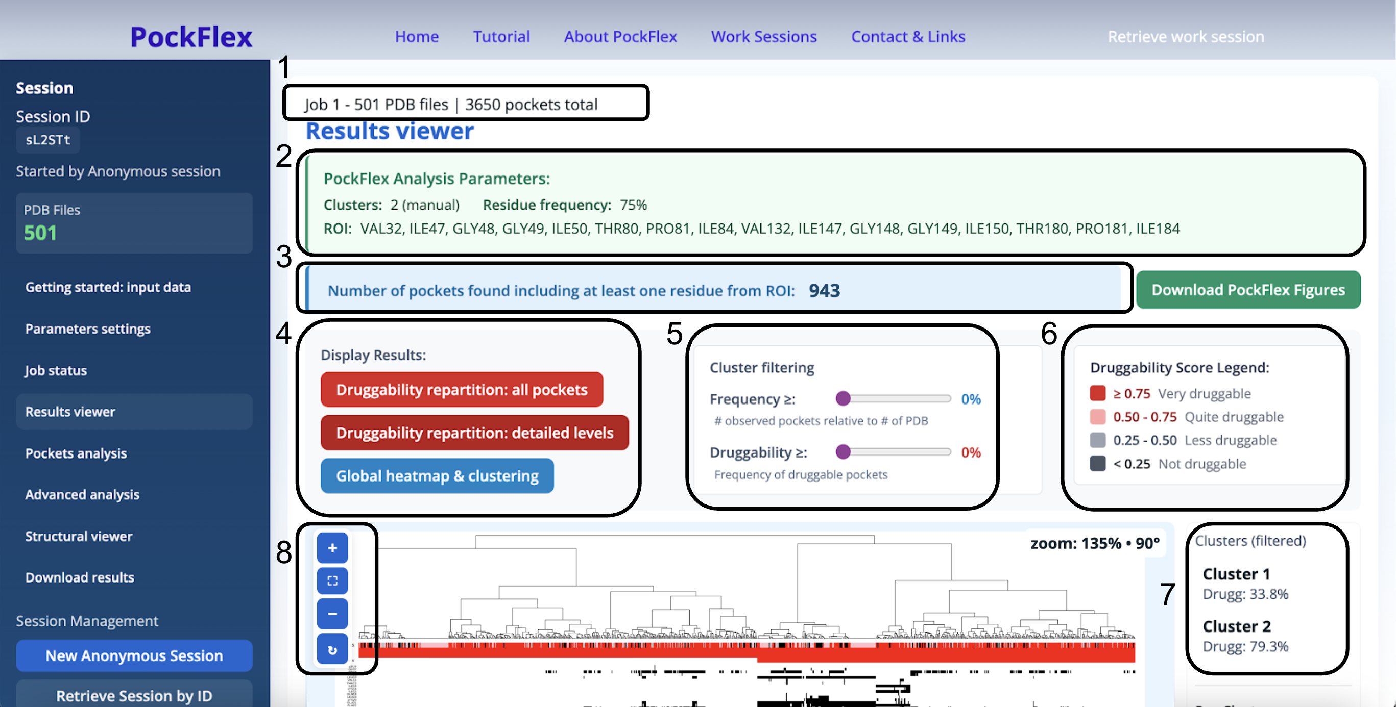 Results viewer panel